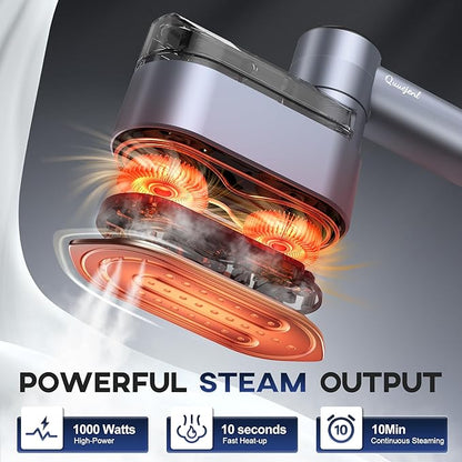 Travel Steamer for Clothes Small Iron - 1000W Portable Steamer & Mini Iron,10s Fast Heat, Handheld Mini Steamer with 8FT Cord, Foldable Handle, Travel, College Dorm & Home Essentials (Blue)