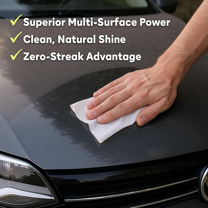 PAPILION Metal Surface Cleaning Wipes – 6 Pack x 50 Sheets | Ideal for Stainless Steel, Chrome & Aluminum | Removes Dirt, Smudges & Fingerprints | Streak-Free, Flip-Top Pack