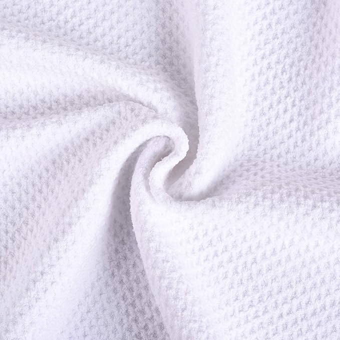 Mile High Life Microfiber Golf Towel, 21" X 24", Waffle Pattern w Clip, Super Absorbent Tri-fold Large Towels, Golf Bag Accessories for Men & Women（White）