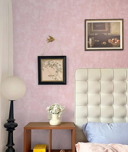Yasinet 196.8×17.3" Pink Peel and Stick Wallpaper,Ultra-Strong Adhesion Wall Paper Pink Peel and Stick Modern Removable Waterproofing Wallpaper for Bathroom Cupboard Bedroom Apartment Decorate