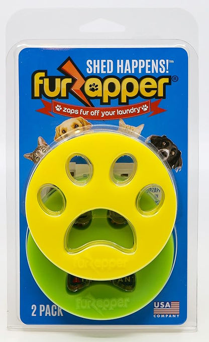 FurZapper Pet Hair Remover for Laundry, 2 Pack - Reusable Dog & Cat Hair Remover Tool As Seen on Shark Tank - Removes Pet Fur, Hair, Lint, Dander From Clothes & Laundry - Use 1 FurZapper Per Pet