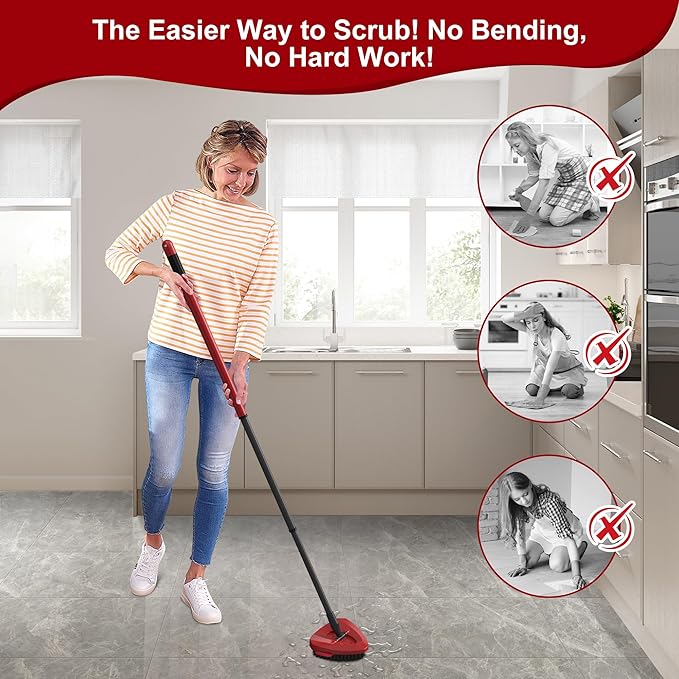 Aifacay Scrub Brush Head Compatible with O-Cedar EasyWring 1-Tank System, Hard-Bristle Spin Mop Scrubber Replacement Head Attachment for Floor, Deck, Bathroom, Tile & Kitchen Deep Cleaning