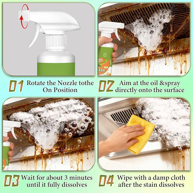 Natural Enzyme Formula to Household Appliances, Multi-Purpose Cleaner,Kitchen Appliance Cleaner,Easy Cleaning Household Items, for Hold, Oven, Stove, Range Hood