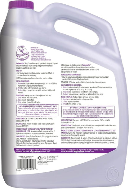 Rejuvenate Soap Scum Remover Refill Easily Dissolves Soap Scum Without Scrubbing, 1 Gallon, 2 Pack