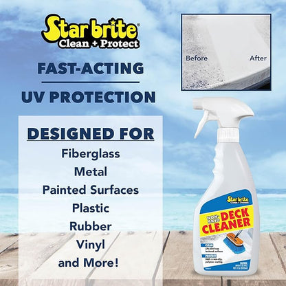 STAR BRITE Non-Skid Deck Cleaner & Protectant Ultimate Boat Deck Wash - Protects Against Future Stains & UV - Ideal for Fiberglass, Vinyl, Plastic, Painted & Metal Surfaces