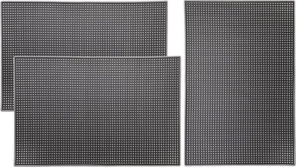 Tebery 3 Pack Rubber Bar Mat 18 x 12, Thick Durable and Stylish Bar Service Spill Mat, Non Slip Non-Toxic Grey Service Mat for Coffee, Bars, Restaurants Counter Top