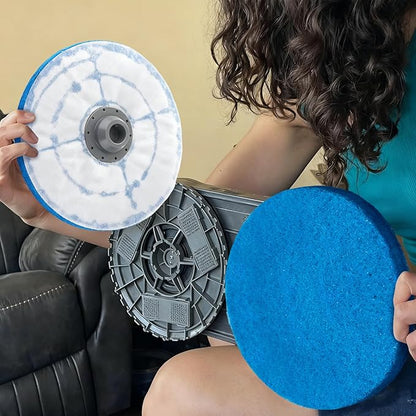3897A / 3712 Rotating Steam Mop Pads Replacement for Bissell SpinWave Smart Steam Scrubbing Steam Mop Cleaner 【Models 3897A/3712 ONLY】, Washable Reuseable Refill Pads（6Pack） (2Gray 4Blue)