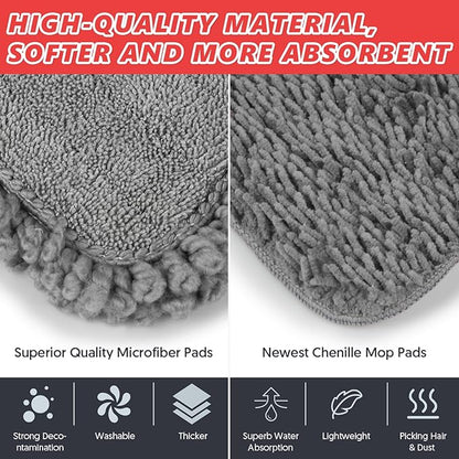 HOMTOYOU Dust Mop for Hardwood Floors: Microfiber Spray Mop for Cleaning Laminate Wood Tile Home Kitchen - 3 Washable Reusable Pads & 1Pcs 400+ML Refillable Bottle