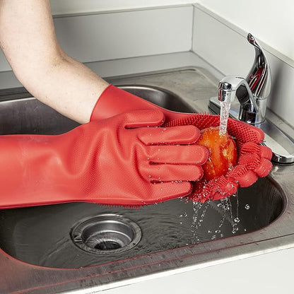 Goodful Silicone Kitchen Rubber Gloves, Oversized, Reusable, Waterproof