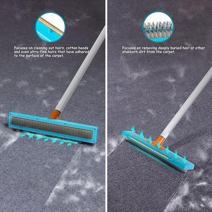 Carpet Rake-Carpet Hair Removal Tool-Carpet Rake to Fluff Carpet-Carpet Scraper Brush Rug Comb Pet Cat Fur Dog Hair Remover for Couch Furniture Carpet Broom