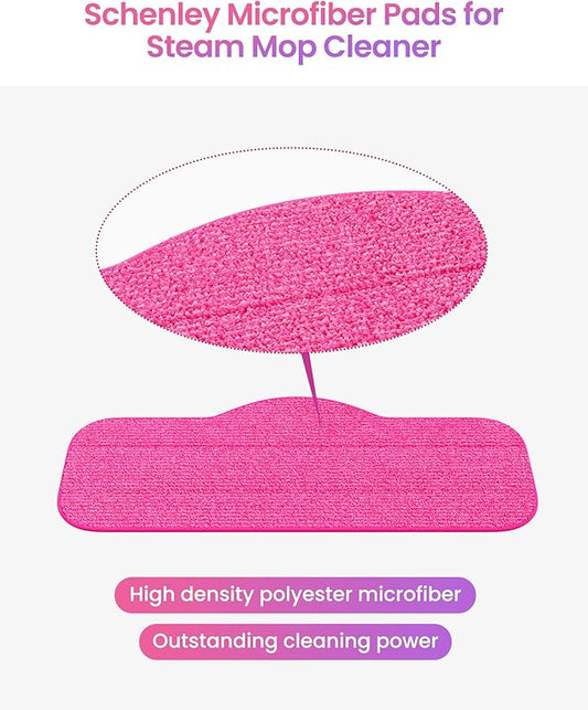 Schenley 6-Pack Microfiber Pads for Steam Mop Cleaner, Washable and Reusable Replacement Mop Pads, Accessories Compatible Steam Mop SLFCSM063 & SLFCSM064 and Steam Cleaner SLFCSC084