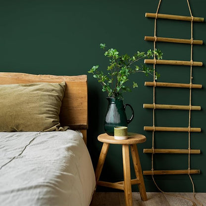 HeloHo 394"X15.7" Solid Green Wallpaper Matte Textured Contact Wallpaper Peel and Stick Self Adhesive Removable Wallpaper Waterproof Paper for Living Room Bedroom Decor