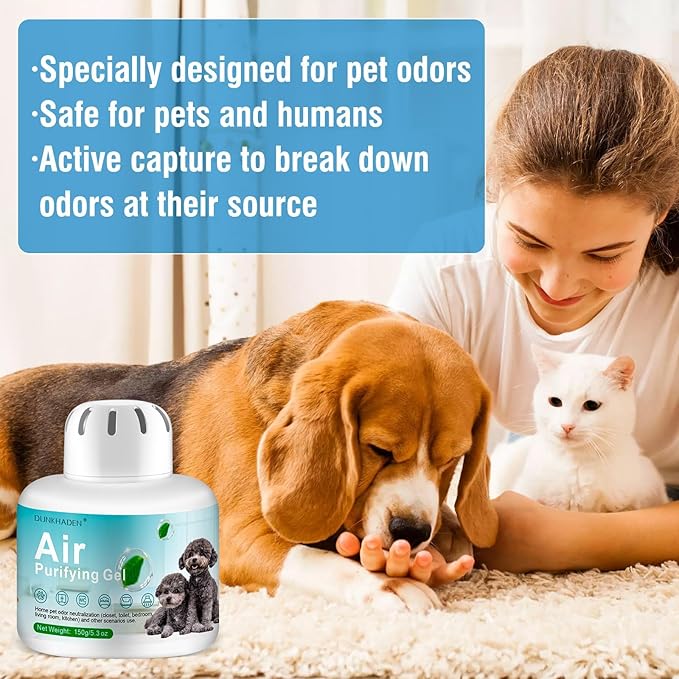 Eco-Friendly Odor Absorber Box for Pets,Pet Odor Eliminator Gel, | 5.3 oz,90-Day Long Lasting | Plant-Based, Safe Around Cats & Dogs | Continuous Air Freshener for Home