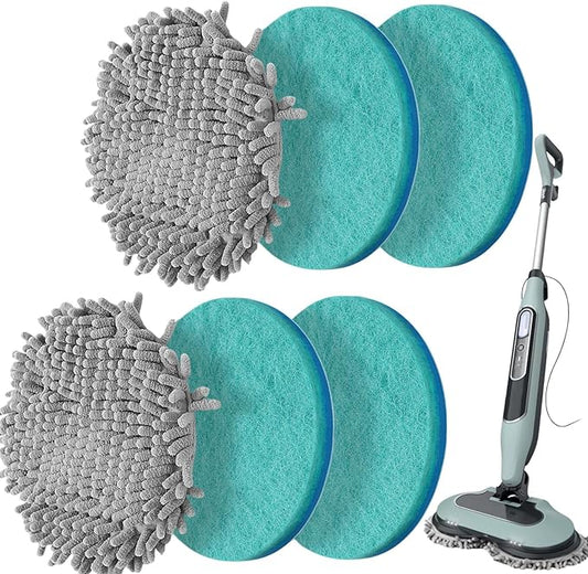 Frescares 6 Packs Steam&Scrub Mop Pads Replacement Power Pads Compatible with Shark,S8201 S8001 S7001 S7201 S7000AMZ S7000 S7005 S7020 S7001C Dirt Grip Scrub Adsorb Washable Pad