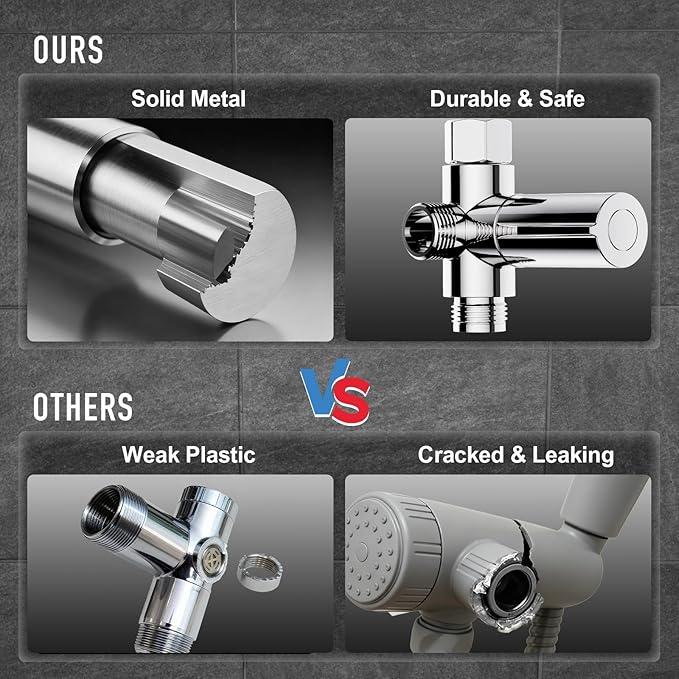 Veken 10'' Rain Shower Head with Handheld, High Pressure Rainfall Showerhead Combo with 5 Handheld Water Spray Modes for Bathroom Accessories, Home Decor, Detachable Dual Shower Heads, Brushed Nickel