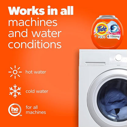 Tide PODS Laundry Detergent soap with a touch of Downy 4-in-1 Detergent, 32 Count, Stain Remover, Freshness, Softness, Fabric Protecter, HE Compaible
