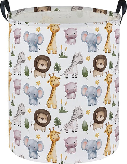 Kids Laundry Basket Animal Hamper for Nursery Boy and Girl Cute Kids Toys Storage Bin Organizer Room Decor for Home(Zoo)