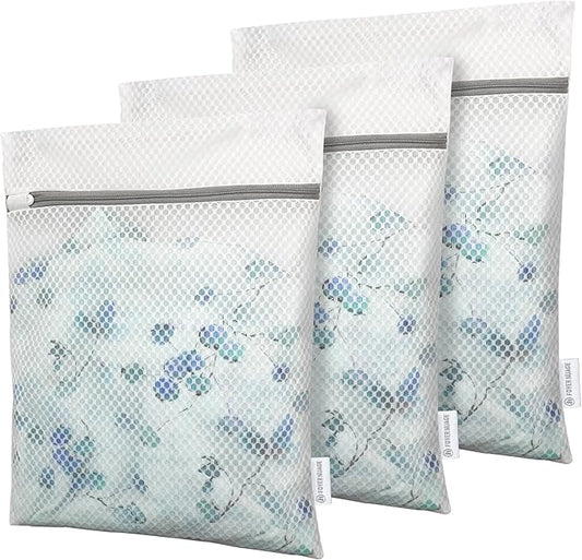 Honeycomb Mesh Laundry Bags For Delicates With Zipper,Washing Bag For Socks, Small Laundry Bag For Delicates, Underwear, Tshirts, Swimsuit, Baby Clothes, Lingerie Bag For Socks (12"x16" 3pcs)