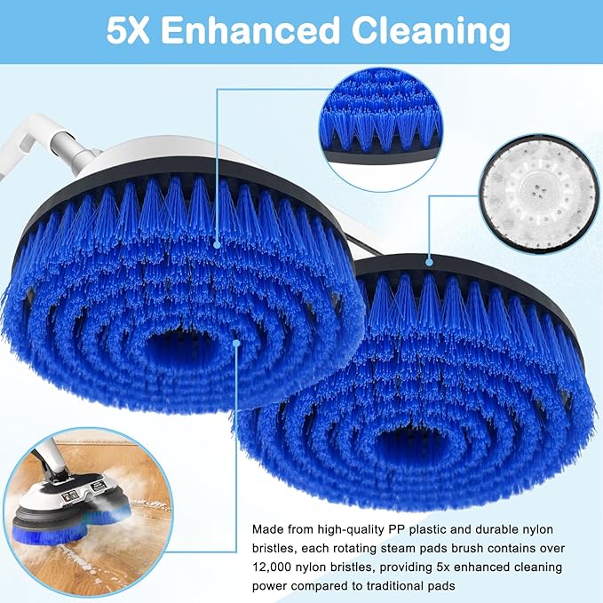 2 Pack S8201 Upgraded Replacement Steam Mop Brush Heads for Shark S8201 S8001 S7001 S7201 S7000 S7005 S7020 Steam Mop & Scrub All-in-One Scrubbing, Dirt Grip Scrub Washable Replacement Brush, Blue
