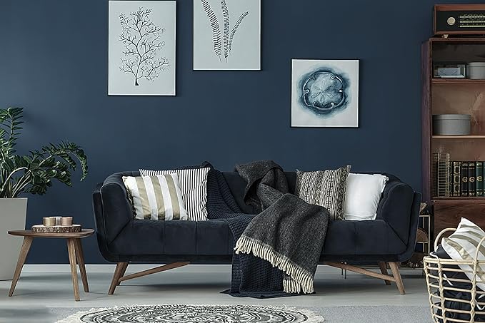 HeloHo 394"X15.7" Solid Blue Wallpaper Matte Textured Contact Wallpaper Peel and Stick Self Adhesive Removable Wallpaper Waterproof Paper for Living Room Bedroom Decor