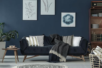 HeloHo 394"X15.7" Solid Blue Wallpaper Matte Textured Contact Wallpaper Peel and Stick Self Adhesive Removable Wallpaper Waterproof Paper for Living Room Bedroom Decor