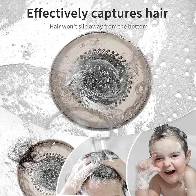 Shower Drain Hair Catcher, Fast Drainage & Easy Clean Bathtub Drain Cover for Regular & Pop-up Drain (Brown)