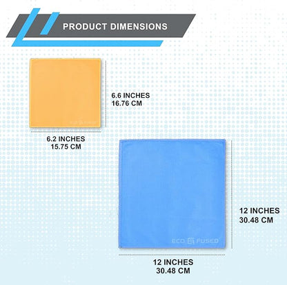 Eco-Fused Microfiber Cleaning Cloths - 5 Pack - Double-Sided Cleaning Cloths - Microfiber and Suede Cloth for Smartphones, LCD TV, Tablets, Laptop Screens, Camera Lenses (Multi Color & Size)