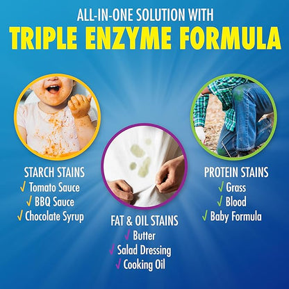 Zout Laundry Stain Remover, Triple Enzyme Formula for Blood, Tomato Sauce, & Oil Stains, Made in USA, 12 Ounce Squeeze Bottle with Flip Top Cap