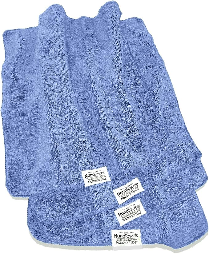 The Amazing Eco Cloth Wipes that Cleans and Makes Shiny Virtually Any Surface with Only Water. No More Paper Towels Or Toxic Chemicals. 4-Pack. The Original USA Brand. (14x14, Blue)