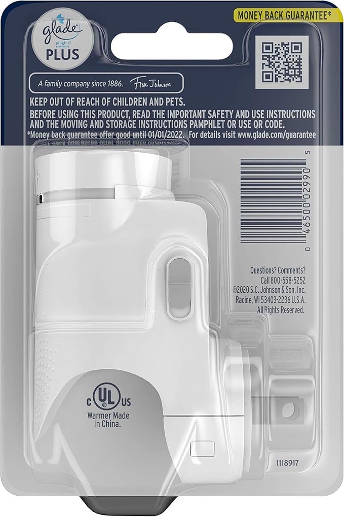 Glade PlugIn Plus Air Freshener Warmer, Holds Scented Oil Refill, 1 Count (Pack of 3)