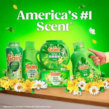Gain Liquid Laundry Detergent, Original Scent, 177 fl oz, Freshness + Odor Fighting, Laundry Detergent Liquid Soap, HE compatible, 134 loads (Packaging May Vary)