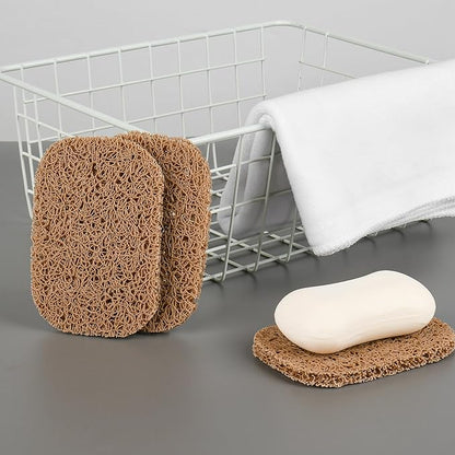 4PCS BPA-Free Soap Savers Pads for Soap Dish,Easy to Clean Soap Lifting Pads Suitable for Shower Kitchen Bathroom Bathroom Travel Hotel Cleaning Product(Coffee)