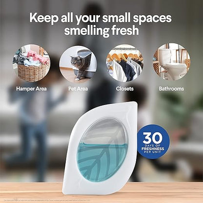 Clorox Fraganzia Small Room Air Freshener in Fresh Ocean Breeze, 2ct | Peel & Place Air Freshener, No-Plug, Battery-Free for Closets, Laundry Room, Entry Way, Bathroom, Locker, 2 Units