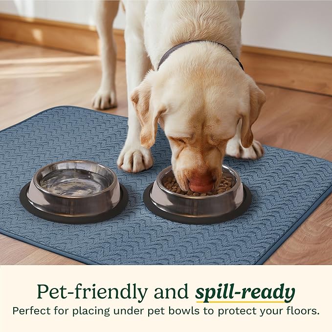 Cuisinart Dish Drying Mats for Kitchen Counter - (2) 18" x 24" Ultra Absorbent Dish Drying Mat XL - Foldable, Machine Washable, Fast Drying Dish Mat (Geostripe)