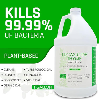 LUCAS-CIDE Ready To Use All Purpose Cleaner - Home Essentials Cleaning Supplies For Everyday Hygiene - Thyme Scented Disinfecting Bathroom Cleaner, Glass Cleaner, Floor Cleaner, etc.