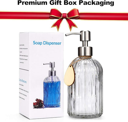 2025 Version soap Dispenser with Silicone Pad – Premium Quality – Dish Soap Dispenser, Hand Soap Dispenser – Rust Proof Stainless Steel Pump – Ideal for Kitchen Dish Soap, Bathroom Soap