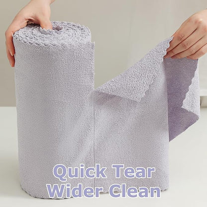 Jessy Home 80 Pack Microfiber Cleaning Cloth Roll Reusable Paper Towels 12"x12" Tear Away Cloth, Microfiber Towels for Cars, Wash Cloths, Lint Free Rags for House, Kitchen,Window,Cleaning Supplies