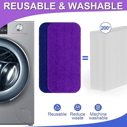Aifacay Reusable Mop Pads Refills Compatible with Swiffer Wet Jet, 6 Pack Wet Pads Refill Microfiber Wet Dry Use Replacement Heads for Swiffer WetJet 11" Mop Types of Floor Cleaning