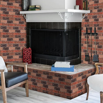 3D Wall Panels Peel and Stick,Faux Brick,Waterproof Self Adhesive Decorative Wall Panelsfor Interior Wall Decor,Living Room,TV Background,Study Room,Fireplace,Bedroom 10 Pcs 30x30cm