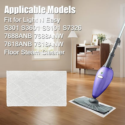 Light n Easy Steam Mop Pads Replacement for OApier S5 and SENMO Steam Mop Floor Cleaning Cloths Compatible with Light 'N' Easy S3601 S3101 S7326 7688ANB 7688ANW 7618ANB 7618ANW S6 S15 S1 S4 S5 S12