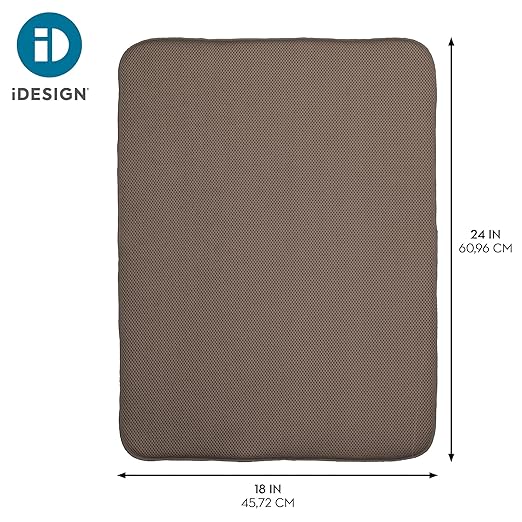 InterDesign iDry Kitchen Mat, 24 x 18 - Extra Large, Mocha/Ivory