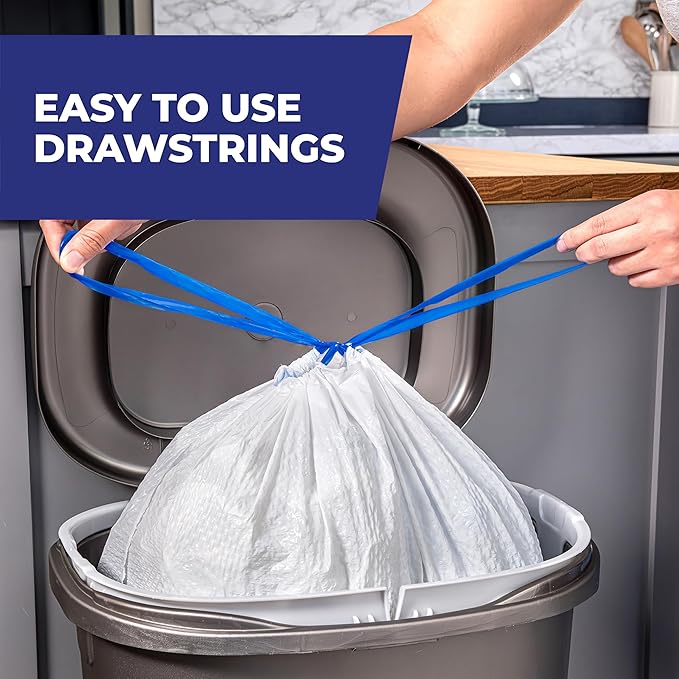 Hefty Ultra Strong 13 Gallon Trash Bags, Tall Kitchen Trash Bags 13 Gallon Size, Resist Leaks, Punctures, and Rips, Continuous Odor Control, White, Fabuloso Watermelon Scent, 80 Bags (Pack of 3)