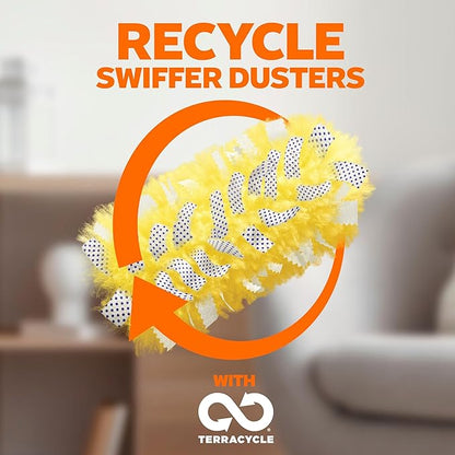 Swiffer Duster Kit with 3 ft Extendable Handle, Heavy Duty Dusting Starter Kit with 12 Refills, for Ceiling Fans, Vents and Hard to Reach Places
