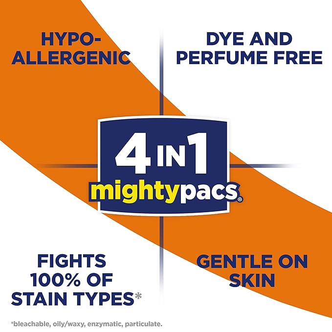 All Mighty Pacs Laundry Detergent, Free Clear Pouch, 16 Count (10072613739827)