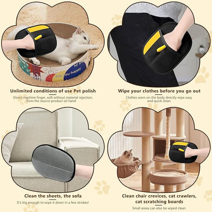 Magic Brush Pet Hair, Pet Hair Remover Gloves for Cats & Dogs, Newly Upgraded Reusable Electrostatic Pet Hair Remover Glove, for Couch Furniture, Carpet, Curtain