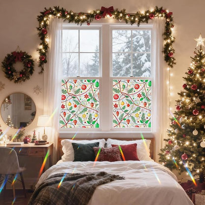 Rainbow Window Privacy Film,Heat Control,UV Blocking,Anti-Glare,Day & Night Privacy Protection & Decoration for Home, Bathroom,Glass Door,Static Cling,Renter-Friendly with Installation Tools