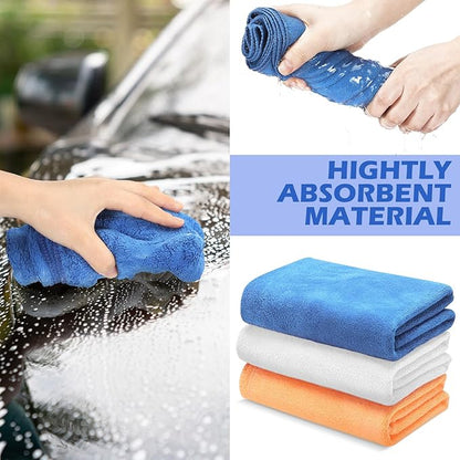 10 Pcs Extra Large Microfiber Cloth 30" x 20" Large Floor Microfiber Towel Reusable Washable Free Lint Free Cloth Rag for Squeegee Mop Floor Window Housekeeping (White,Yellow)