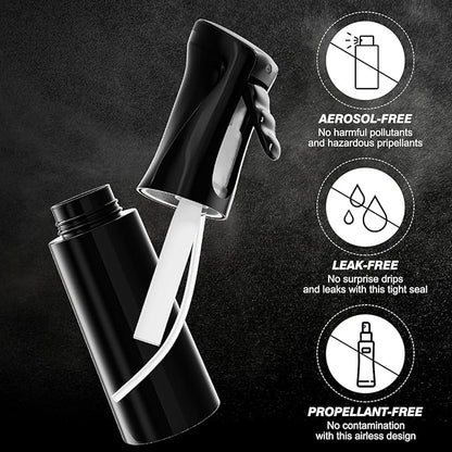 IMPORX Continuous Spray Bottle for Hair 2 Pack (10.1oz/300ml) Home Essentials Spray Bottles for Cleaning Empty Ultra Fine Water Mister Sprayer for Hairstyling Garden Plants Curly Hair Perfume, Black