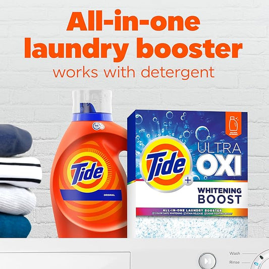 Tide Ultra Oxi Whitening Boost, 57 oz, All in One Laundry Booster, Color Safe Whitening, Stain and Odor Fighter