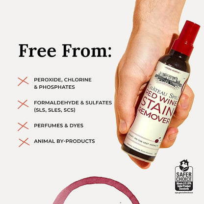 Chateau Spill Wine Stain Remover Spray - Clothes & Laundry Stain Remover - Wine Carpet Cleaner - EPA Safer Choice Certified - 4 Fl Oz (Pack of 1)